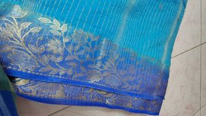 Blue Striped Saree