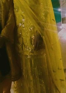 Yellow Embellish Indian Dress Sharara Weding Nikha