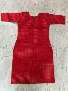 Red Polka Dot Kurti Top