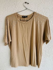 Studded Shoulder T-Shirt