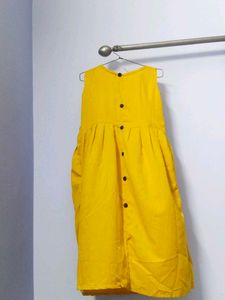 Yellow Sleeveless Button-Down Dress