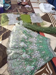 Green Embroidered Lehenga Choli with Dupatta