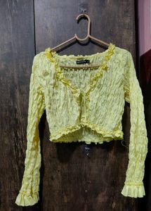 Butter Yellow Crop Top (Shrug)💛