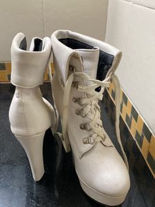 Imported Heeled Lace-up Boots
