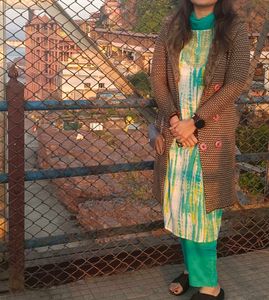 Neon Green And White Suit Set