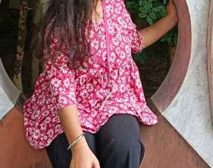 Pink Floral Print Top