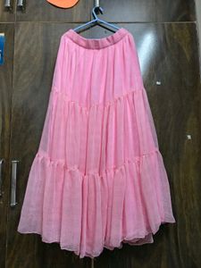 3 Tiered Pink soft chiffon Skirt