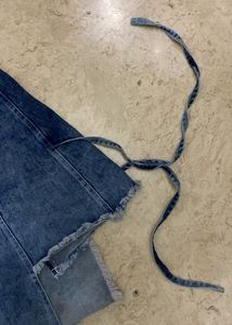 Newme Frayed Hem Wrap Demin Skirt