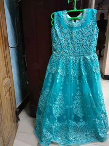 Teal Embroidered Dress