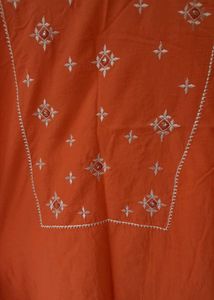 🔶️Orange &amp; White 🤍 Embroidered Kurti