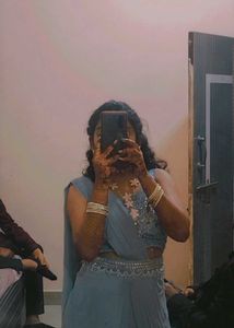 Light Blue Sequin Lehenga Set | Party Wear