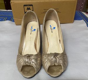 Metallic Silver Copper Heels