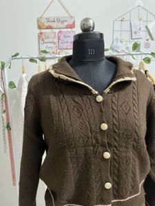 Brown Knit Cardigan