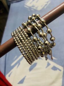 Combo Pack Of Three Silver And Gold Bangels