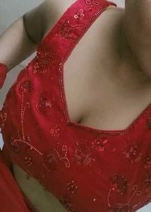 Stunning Red Ruffle Saree- Designer Made