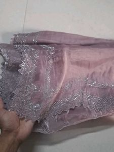 Elegant Lavender Embellished Saree