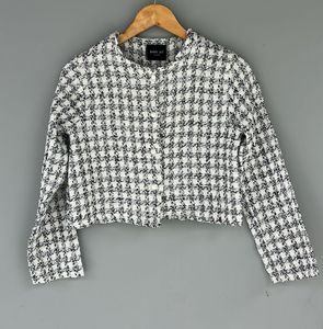 Houndstooth Cropped Jacket