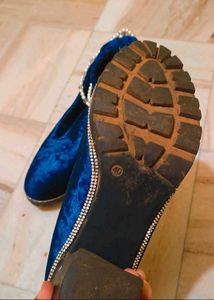 Blue Velvet Pearl Boots