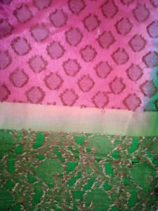 Pink &amp; Green Pattu Saree