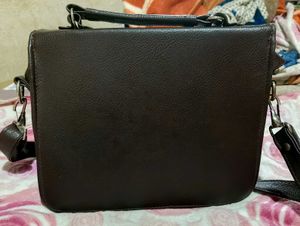 Brown Bow Accent Crossbody Bag