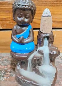 Meditating Monk Buddha Smoke Backflow Cone Incense