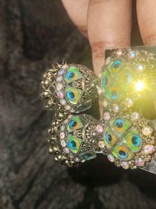 Peacock Jhumka Earrings