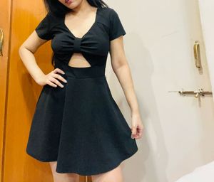 Black Bow Cutout Mini Dress