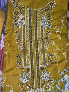 Embroidered Mustard Salwar Kameez