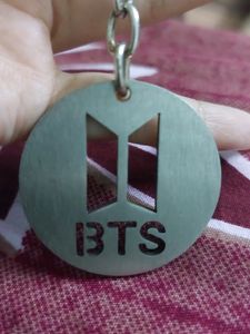 Bts Keychain With Logo Cutout