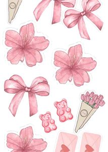Pink Kawaii Stickers