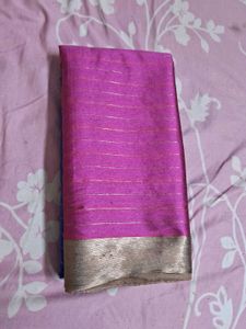 Soft Silk Cotton Light Weight Saree - Blue &amp; Pink