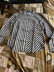 Blue &amp; White Striped Formal Shirt (Women)
