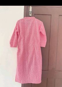 Baby Pink Chikankari Kurti