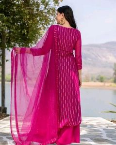 Designer Georgett Sequence Work Straight Kurta Set