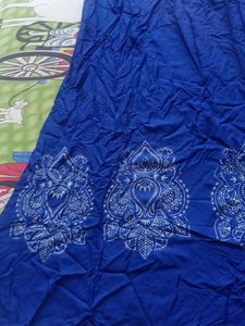 Blue Printed Kurta Set With Leggi
