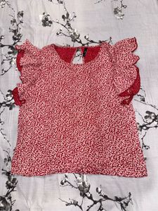 Red Ruffle Top