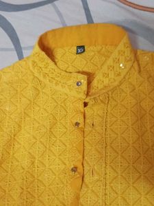 Embroidery Yellow Kurta 10 Number