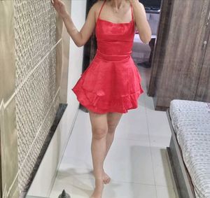Red Satin Mini Dress