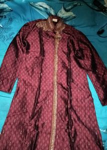 Maroon Embroidered Kurta Set