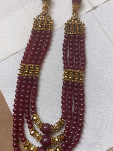 Maroon Beads Long Chain