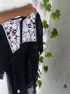 New Black Chikankari Kurti
