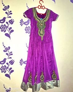 Anarkali Purple Suit