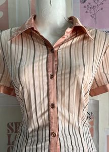 Peach Striped Shirt