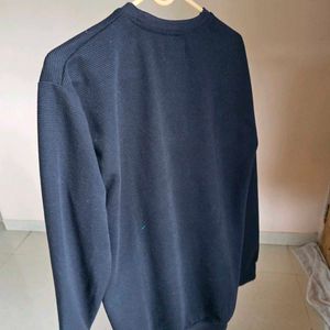 BLACK Ribbed Crewneck Sweatshirt