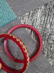 Red &amp; Gold Bangle Set