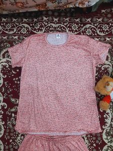 Pink Colour Night Suit