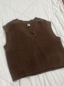 H&M Brown Knit Vest Top