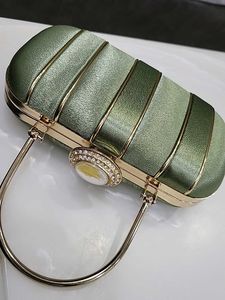 Green Satin Clutch
