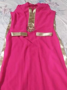 Elegant Pink & Gold Kurta