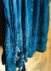 embroidered Navy Blue sharara set